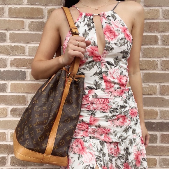 Louis Vuitton Noe Handbag Monogram Canvas Large Bucket Bag Brown - Picture 4 of 4